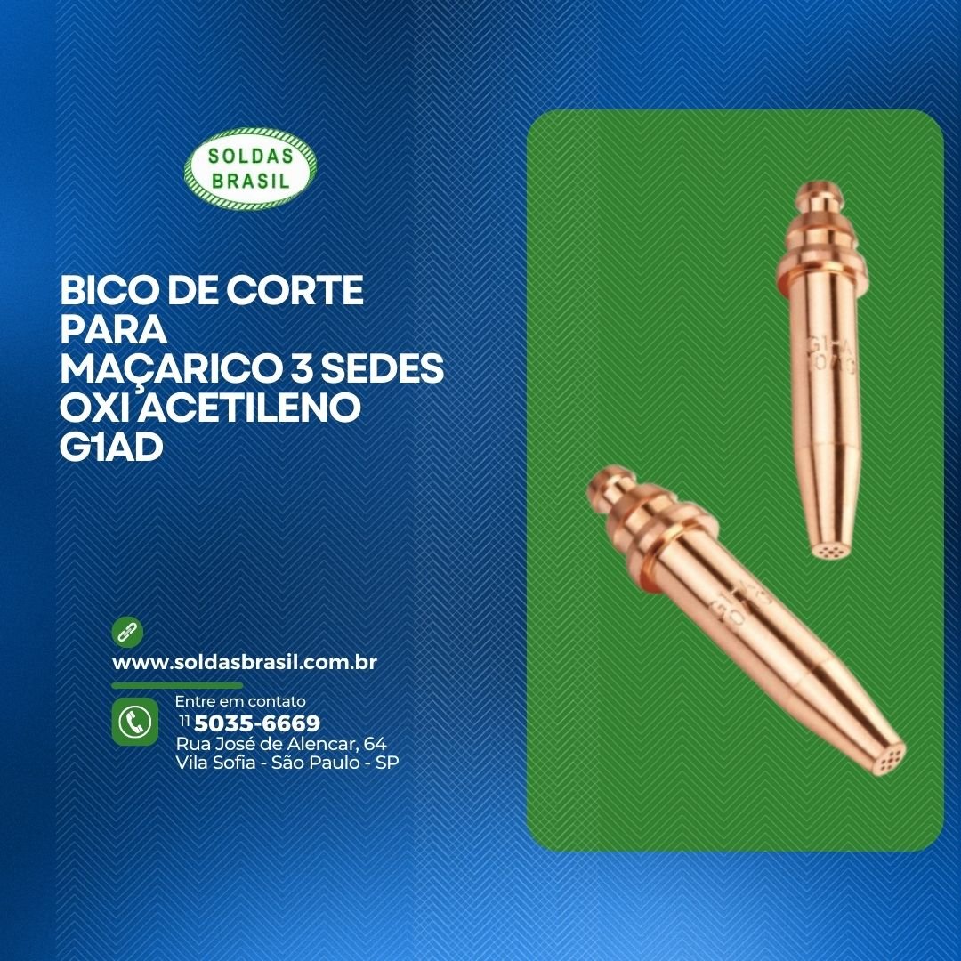 Bico de Corte para Maçarico G1 A 30/10 AC SB 3 Sedes AD Esp Corte 200-300mm