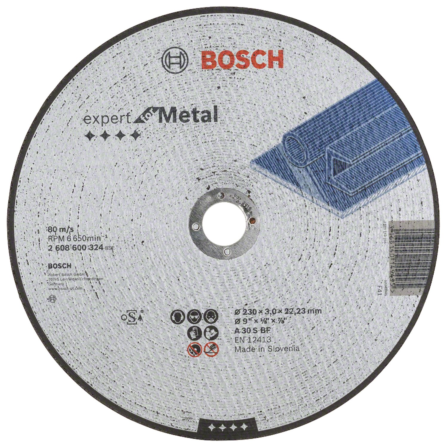 Disco de Corte Bosch Expert for Metal 230x3,0mm Centro Reto
