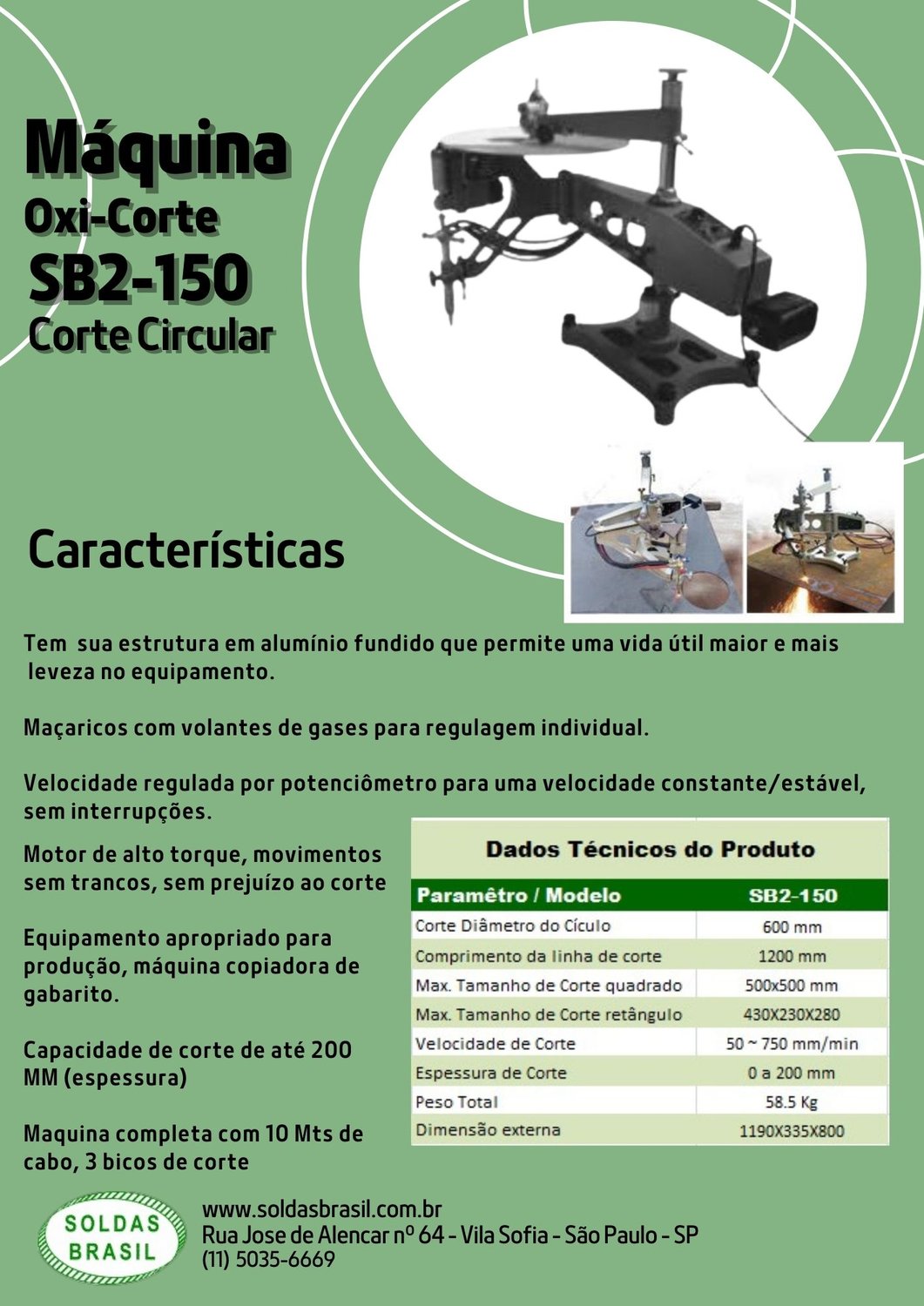 Máquina de Oxi-Corte  SB2 - 150 Corte Circular