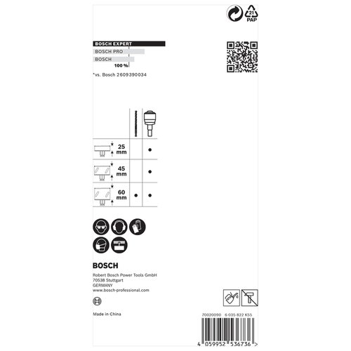Adaptador para serra copo Bosch EXPERT PowerChange Plus HEX 11mm com broca HSS-G 7,1mm