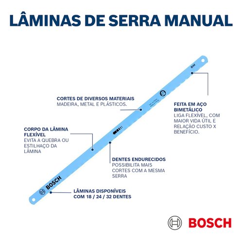 Arco de serra manual Bosch Hacksaw 300mm