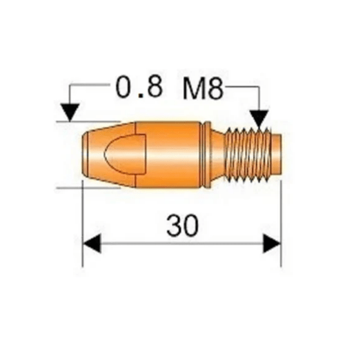 Bico de Contato para Tocha MIG / MAG E-CU 0.8MM -M8X30MM REF. SB060
