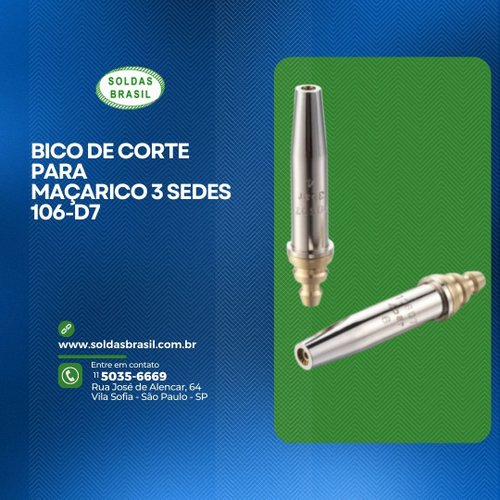 Bico de Corte para Maçarico 3 Sedes 106 D7-4 SB Esp Corte 40-60m
