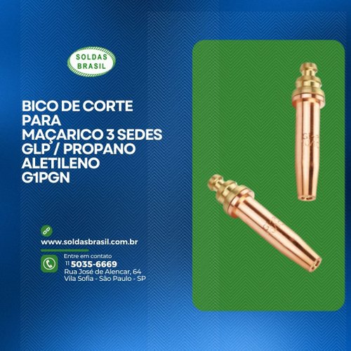 Bico de Corte para Maçarico 3 Sedes G1 P 12/10 GLP / Propano Aletileno / GN