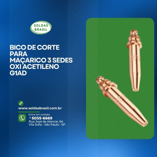 Bico de Corte para Maçarico G1 A 25/10 AC SB 3 Sedes AD Esp Corte 120-200mm