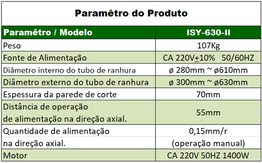Biseladora de Tubos à Frio Soldas Brasil ISY-630-II