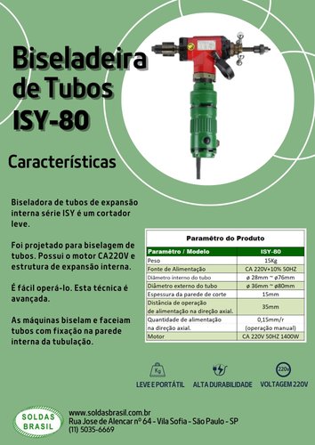 Biseladora de Tubos Soldas Brasil ISY-80