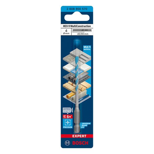 Broca Bosch EXPERT HEX-9 Multiconstruction Ø4x45x90mm