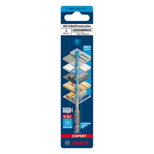 Broca Bosch EXPERT HEX-9 Multiconstruction Ø5x50x100 mm
