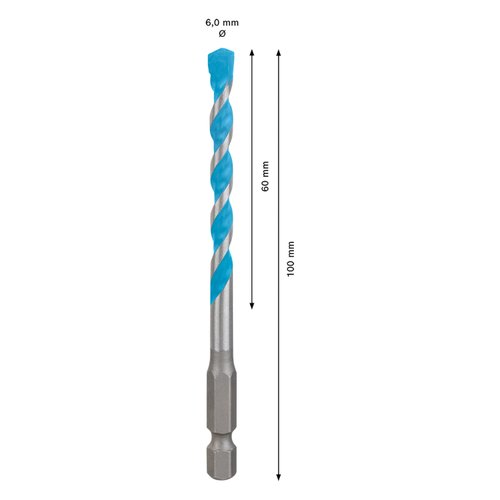 Broca Bosch EXPERT HEX-9 Multiconstruction Ø6x60x100 mm