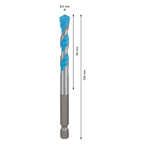 Broca Bosch EXPERT HEX-9 Multiconstruction Ø8x50x100 mm