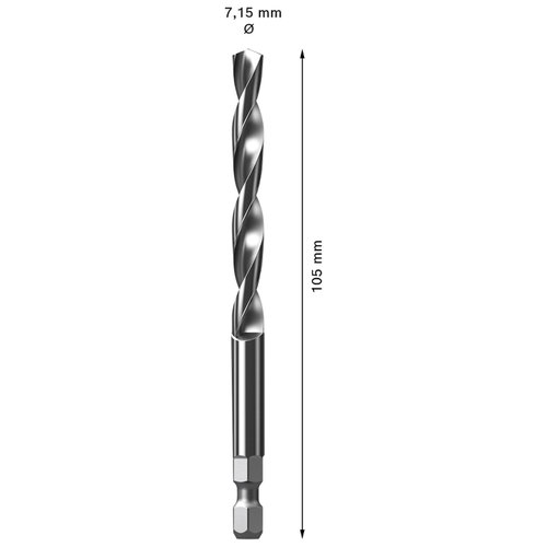 Broca guia para serra copo Bosch EXPERT PowerChange Plus HSS-G Ø 7,15x105 mm
