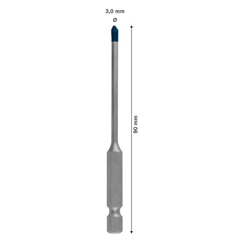 Broca para porcelanato Bosch EXPERT HEX-9 Hard Ceramic 3x90mm