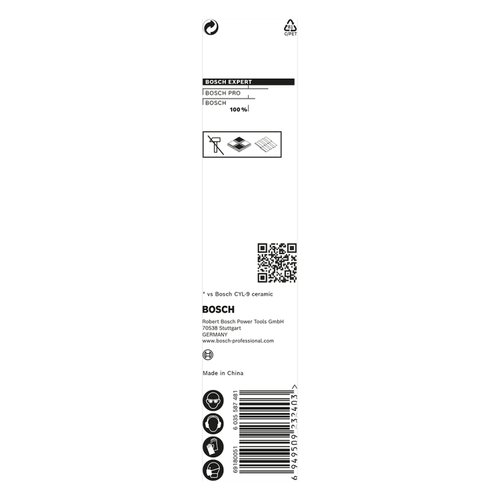 Broca para porcelanato Bosch EXPERT HEX-9 Hard Ceramic 4x90mm