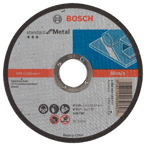 Disco de Corte Bosch Standard for Metal 115x1,6mm Reto
