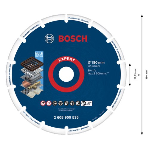 Disco de corte diamantado Bosch EXPERT 180mm