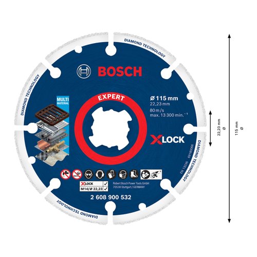 Disco de corte diamantado Bosch EXPERT Bosch X-Lock 115mm