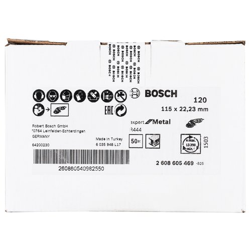 Disco de Lixa em Fibra Bosch Expert for Metal; 115mm G120