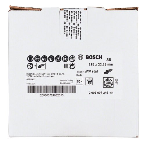 Disco de Lixa em Fibra Bosch R444 Expert for Metal; 115mm G36