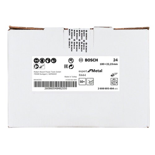 Disco de Lixa em Fibra Bosch R444 Expert for Metal 180mm G24