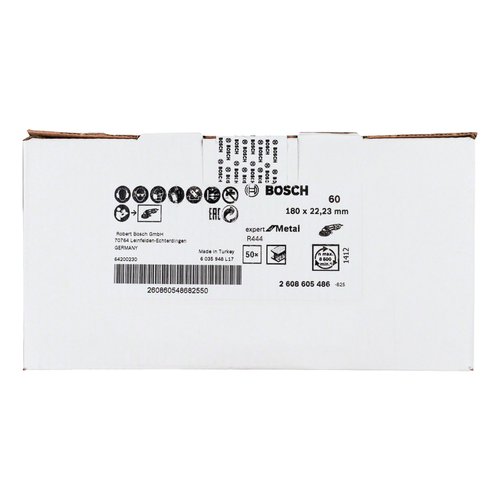 Disco de Lixa em Fibra Bosch R444 Expert for Metal 180mm G60