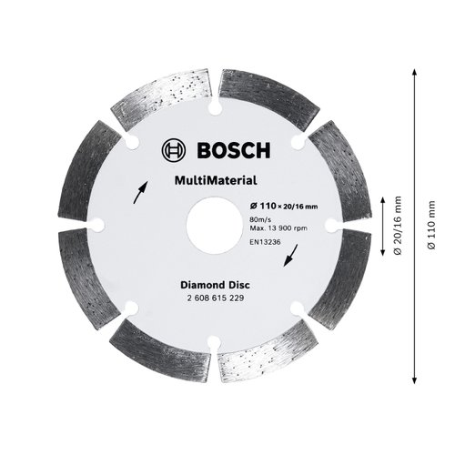 Disco Diamantado Bosch MultiMaterial Segmentado 110x20/16x10mm