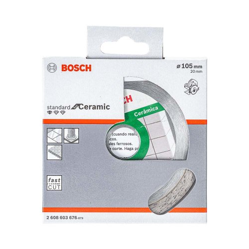 Disco diamantado liso Bosch Standard for Ceramic 105 x 20 x 10 mm 01 peça