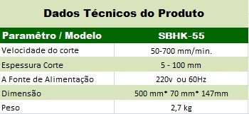 Equitômetro Semi Automático SBHK-55 Esp Corte 5-100mm 220V