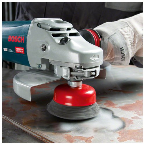 Escova de aço Bosch para furadeira arame ondulado inox 50mm