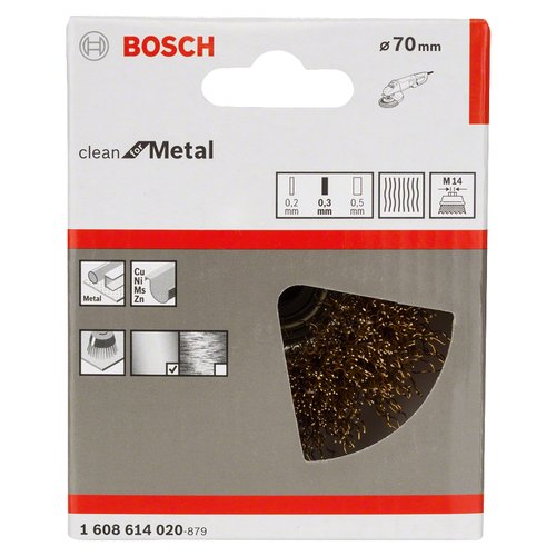 Escova de aço copo Bosch arame ondulado 70mm