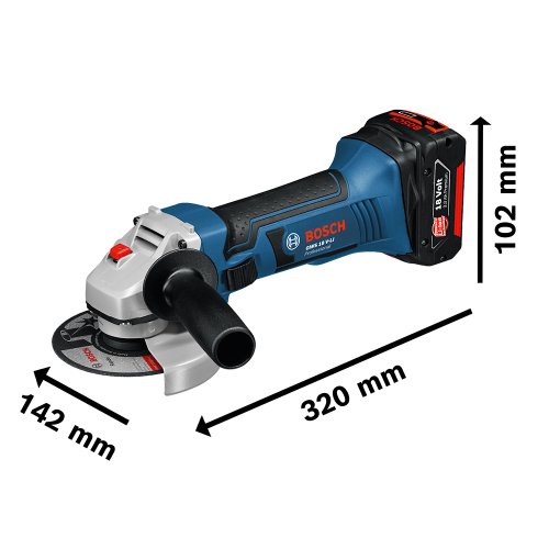 Esmerilhadeira angular Bosch GWS 18 V-LI, 2 baterias e maleta