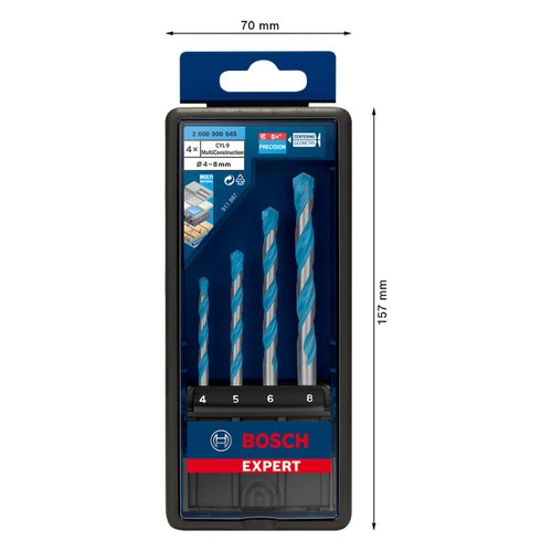 Kit Brocas Bosch EXPERT CYL-9 MultiConstruction Ø 4-5-6-8 mm