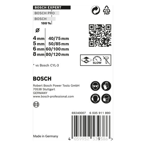 Kit Brocas Bosch EXPERT CYL-9 MultiConstruction Ø 4-5-6-8 mm
