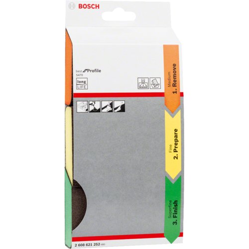 Kit de esponjas abrasivas Bosch Best for Profile 3 peças