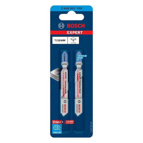 Lâmina de serra tico tico Bosch EXPERT Stainless Steel T118AHM, 2 lâminas