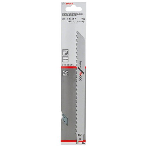 Lâmina serra sabre Bosch S1111K Basic for Wood 2 peças