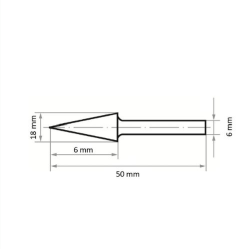 Lima Rotativa Fresa Cônica Ponta em Bico SKM 0618.06 - Diâmetro 06mm Lukas