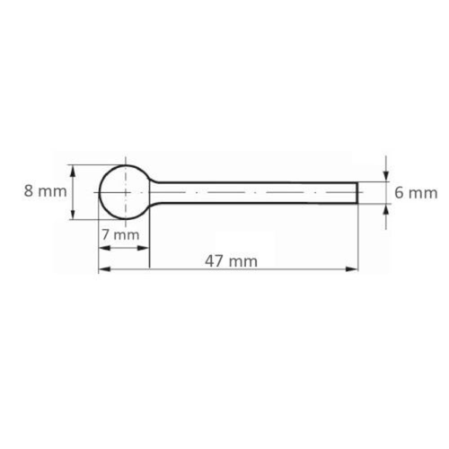 Lima Rotativa Fresa Esférica KUD 0807.06 Diâmetro 08mm Lukas