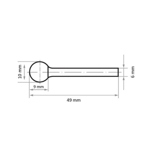 Lima Rotativa Fresa Esférica KUD 1009.06 Diâmetro 10mm Lukas