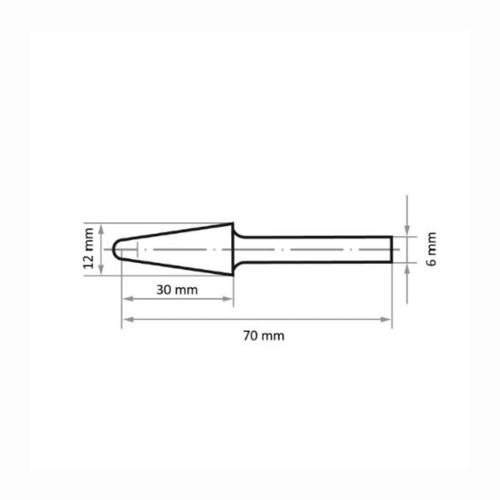 Lima Rotativa Cônica Redonda HFL 1230.06 Diâmetro 12mm Base X Forma L