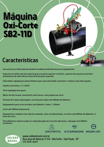 Máquina de Oxi-Corte Tubos SB2-11 D