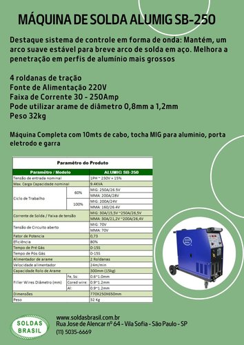 Máquina de Solda ALUMIG  25OP  220 V
