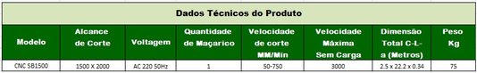 Máquina Oxi-Corte CNC Mesa de Corte SB-1500