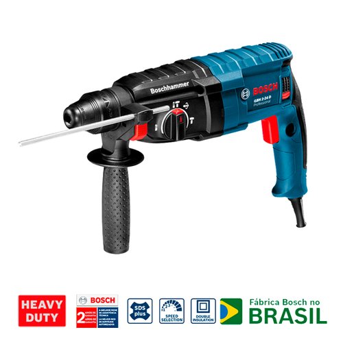Martelete rompedor Bosch GBH 2-24 D 820W 220V em maleta