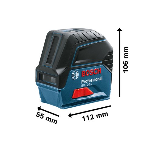 Nível a laser com linhas e pontos Bosch GCL 2-15 15m, em maleta