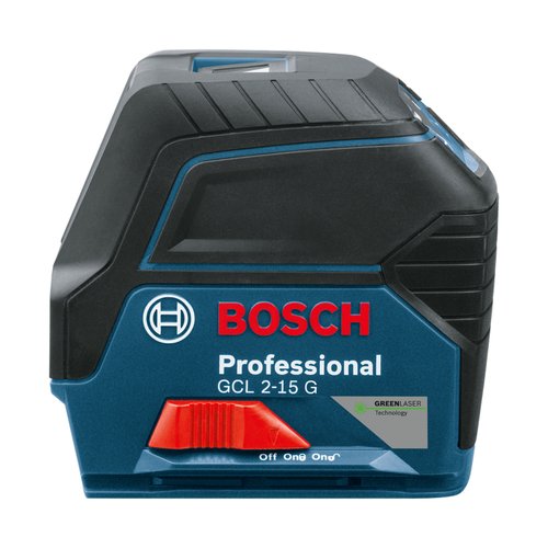 Nível a laser verde Bosch GCL 2-15 G 15m, suporte e maleta