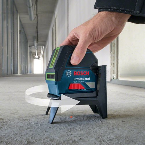 Nível a laser verde Bosch GCL 2-15 G 15m, suporte e maleta