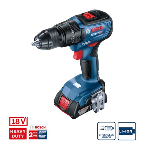 Parafusadeira Furadeira de Impacto Brushless Bosch GSB18V-50-2B | 2 baterias