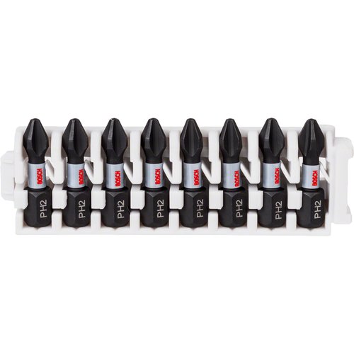 Ponta Bosch Impact Control Phillips PH2 25mm com 8 peças