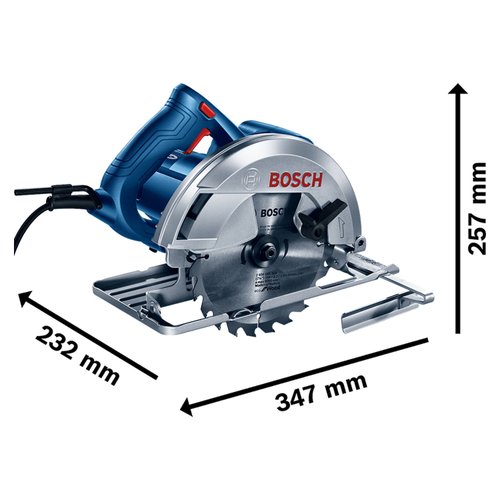 Serra Circular Bosch GKS 150 1500W 220V Bolsa, disco e guia